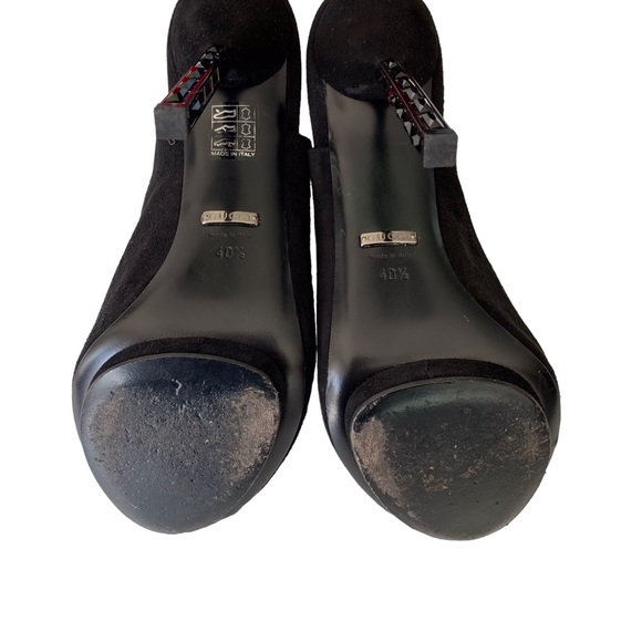 GUCCI BLACK SUEDE SLINGBACK OPEN TOE PUMPS - Picture 15 of 16